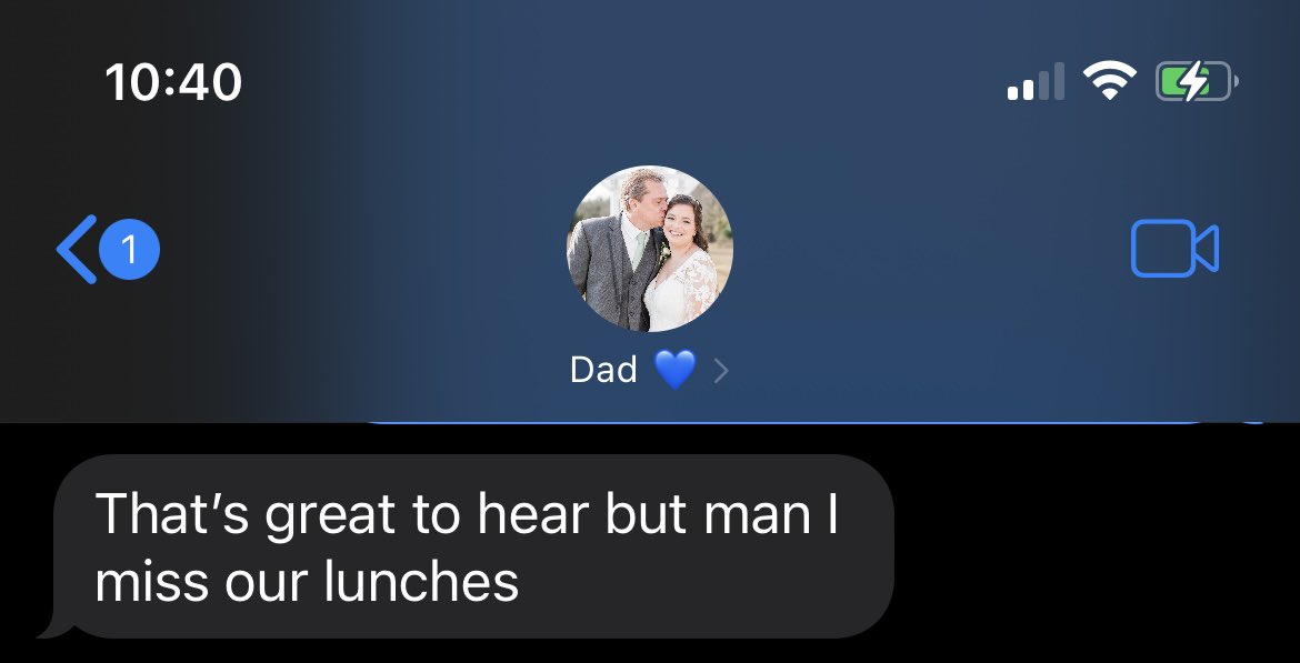 samffay's tweet photo. My dad is the cutest 🥺 at my old job we would go to lunch together once a week and every time I see him now he mentions how he misses our lunches. He has no idea how much I will always cherish those weekly lunch dates https://t.co/x1I7tuPzl0