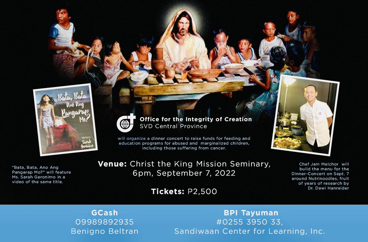 YACmomqpm's tweet photo. PLEASE COME AND JOIN US!
For more info please contact: Rev. Fr. Ben Beltran, SVD @ 09989892935
***
May GOD bless you and your family always and in all ways!
#SVD #DSJDW #CtKMS #IntegrityOfCreation
#HearTheCryOfThePoor #MotherEarth
#SVDcentralProvince
#RootedInTheWORD https://t.co/mHoJ36PleM