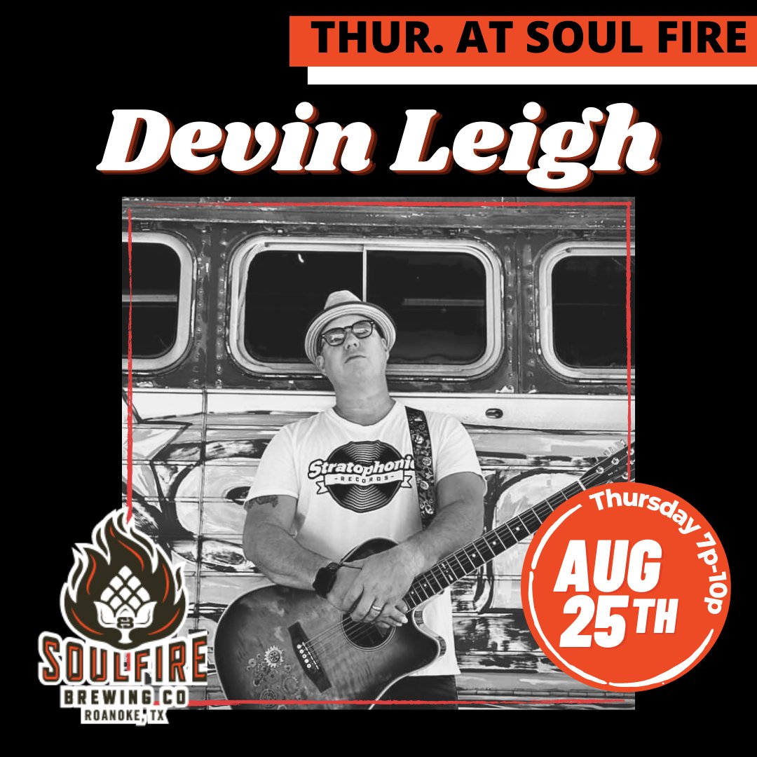 soulfirebrewing's tweet photo. Join us for Devin Leigh in the taproom tonight 7-10p! Happy hour from 2-6p every weekday! #roanoketx #livemusicdfw #ftworthentertainment #brewerylife https://t.co/wBaB54MoDw