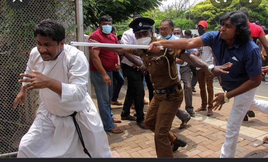 chami9539's tweet photo. A reminder of where the violence originated on the 9th of May.

These are the real terrorists who were instigated by the Prime Minister and a set of ministers and unleashed on peaceful law abiding citizens demanding change. 

1/8 https://t.co/fOehnhNiuo
