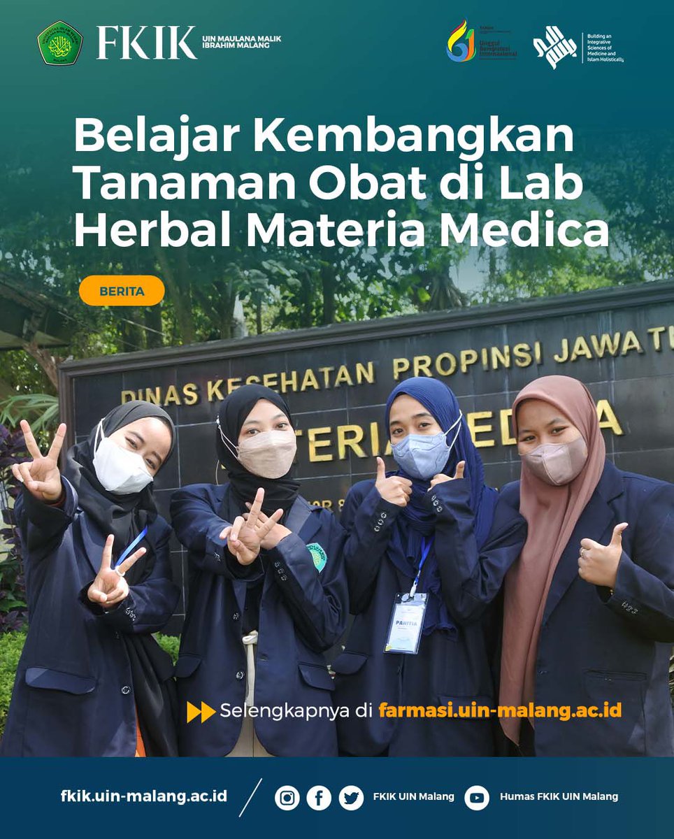 fkik_uinmalang's tweet photo. Tgl 15 Agustus lalu Farmasi @uinmlg kunjungi UPT Laboratorium Herbal Materia Medica Batu. Seruu ygy. Siapa nih yg kemarin ikut? https://t.co/91PfYkOpJw