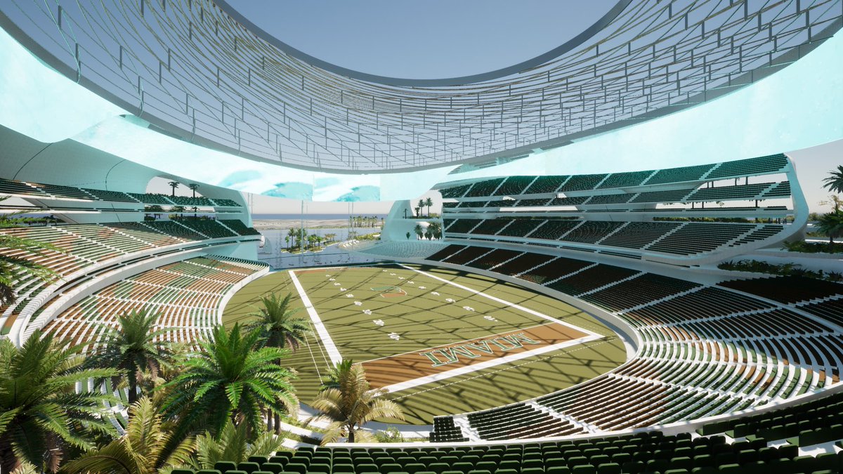 CaneSport's tweet photo. Stunning. First real renderings of John Ruiz dream future home for Miami football at Tropical Park https://t.co/lg4nH7uXky