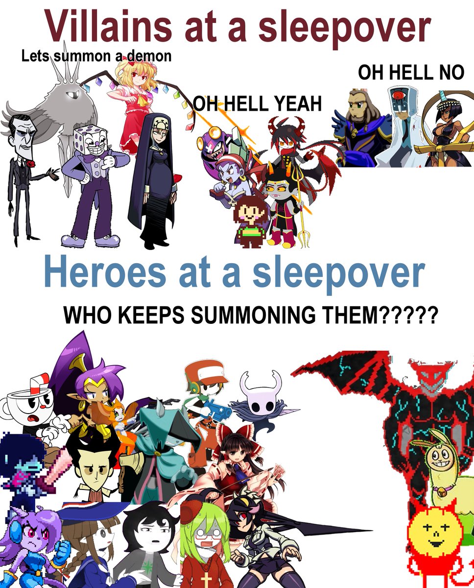 CuteXiora's tweet photo. #DontStarveTogether #Cuphead #hollowknight #touhou #Skullgirls #nefariousgame #shantae #undertale #deltarune #hiveswap #thegraygarden #dustanelysiantail #cavestory #freedomplanet #wadanoharaandthegreatbluesea #ponyisland #lamuthellama #memes 

Al final si pude hacerlo xd https://t.co/Oy8dDqFKQL