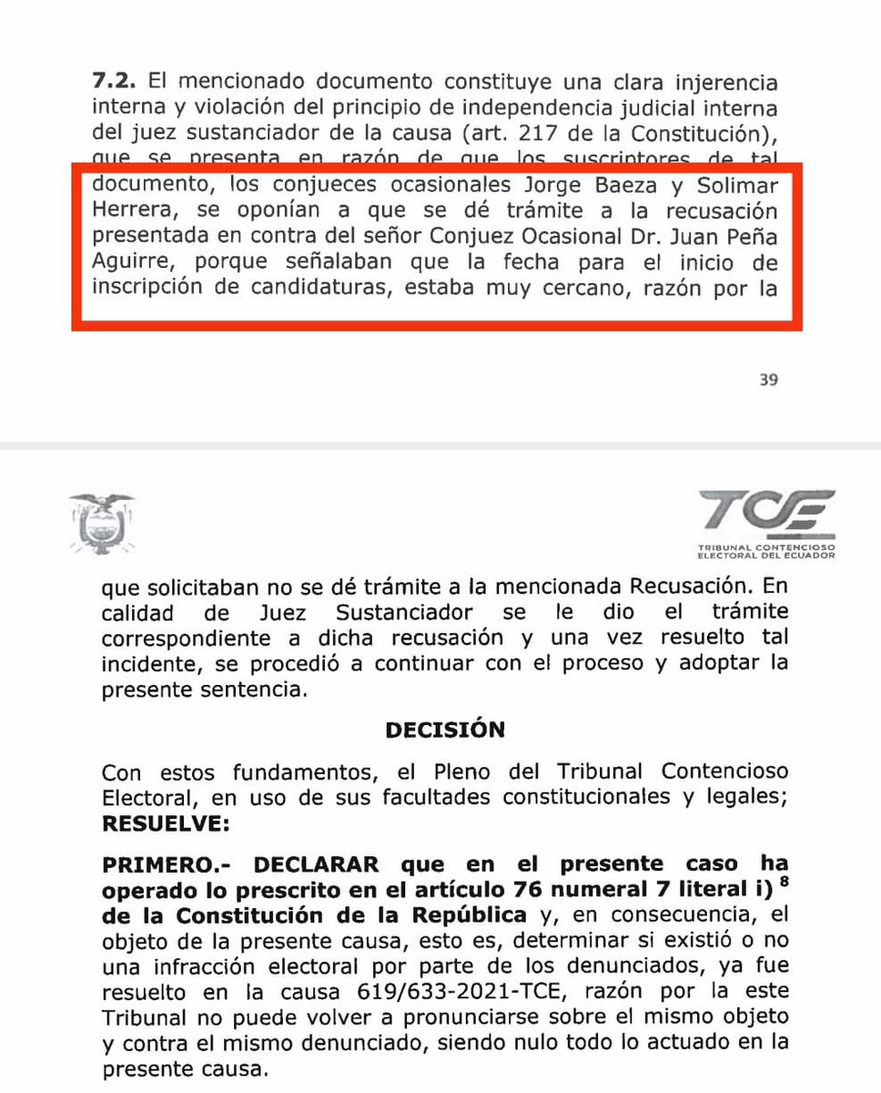 Davidmeza1985's tweet photo. Baeza y Herrera se oponían a que se trámite una recusación porque el inicio de inscripción de CANDIDATURAS estaba muy cercano, lo dice el propio juez sustanciador de @LoroHomero

Hoy presenté la denuncia penal por prevaricato en contra de los dos jueces ocasionales "apurados". https://t.co/ZjJWOlAzwf