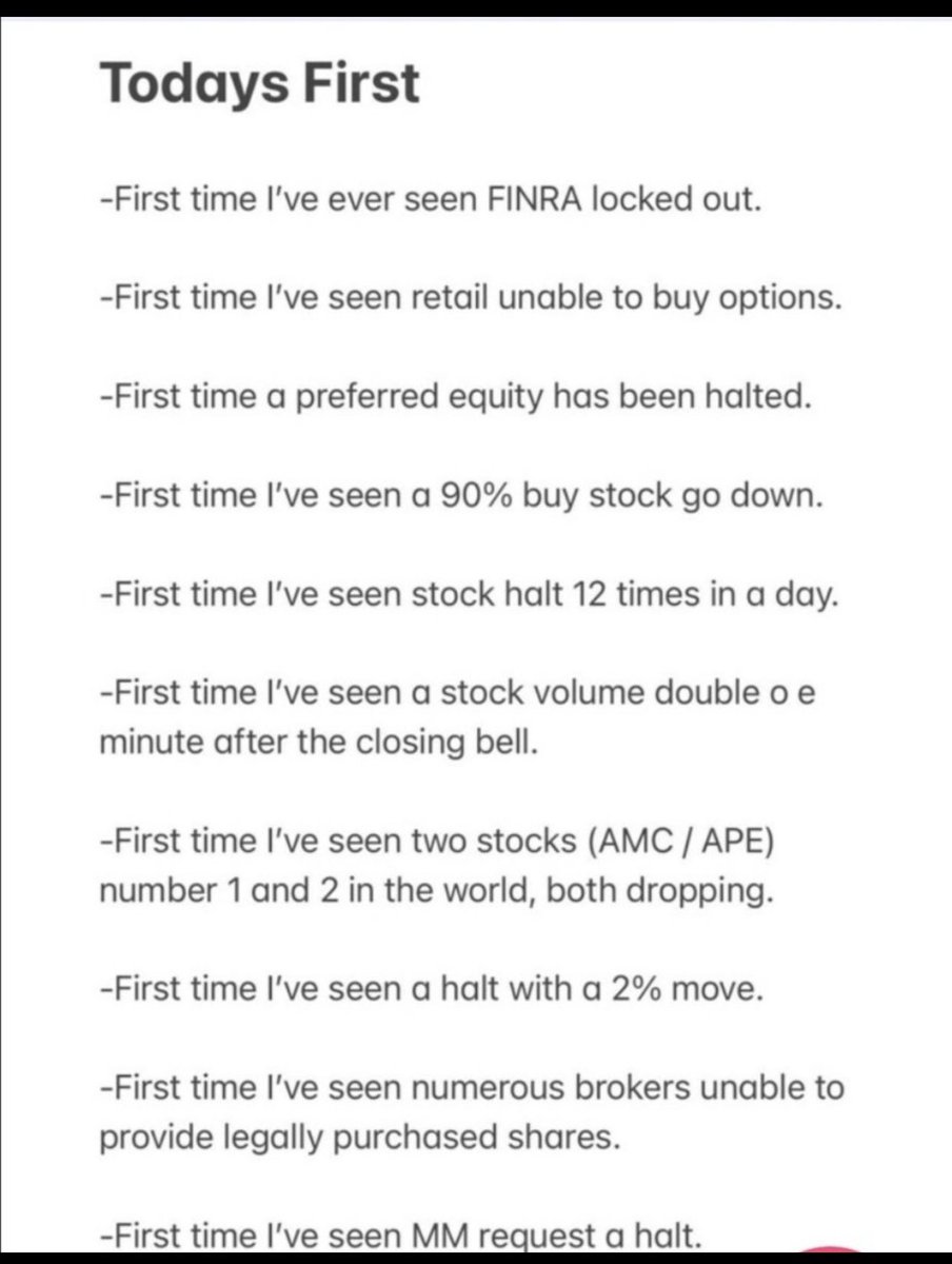 TODAYS FIRST!!!!!

$AMC $APE #APE