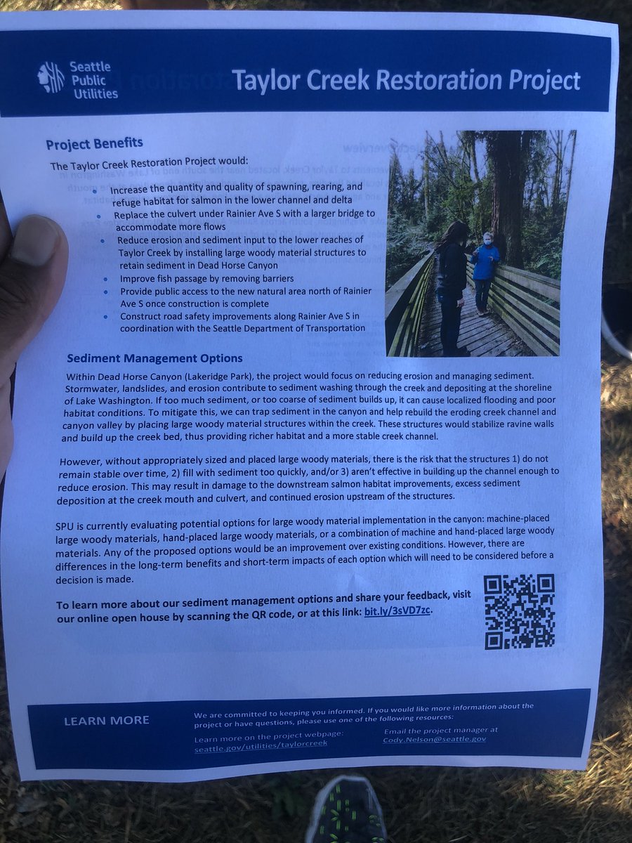 RBAC_Raphael's tweet photo. Got invited to the Taylor Creek Restoration Project site walk today here is a recap of the walk

#RainierBeach #LakeWashington 

https://t.co/UTA82114Mt https://t.co/6gHF79XlGg