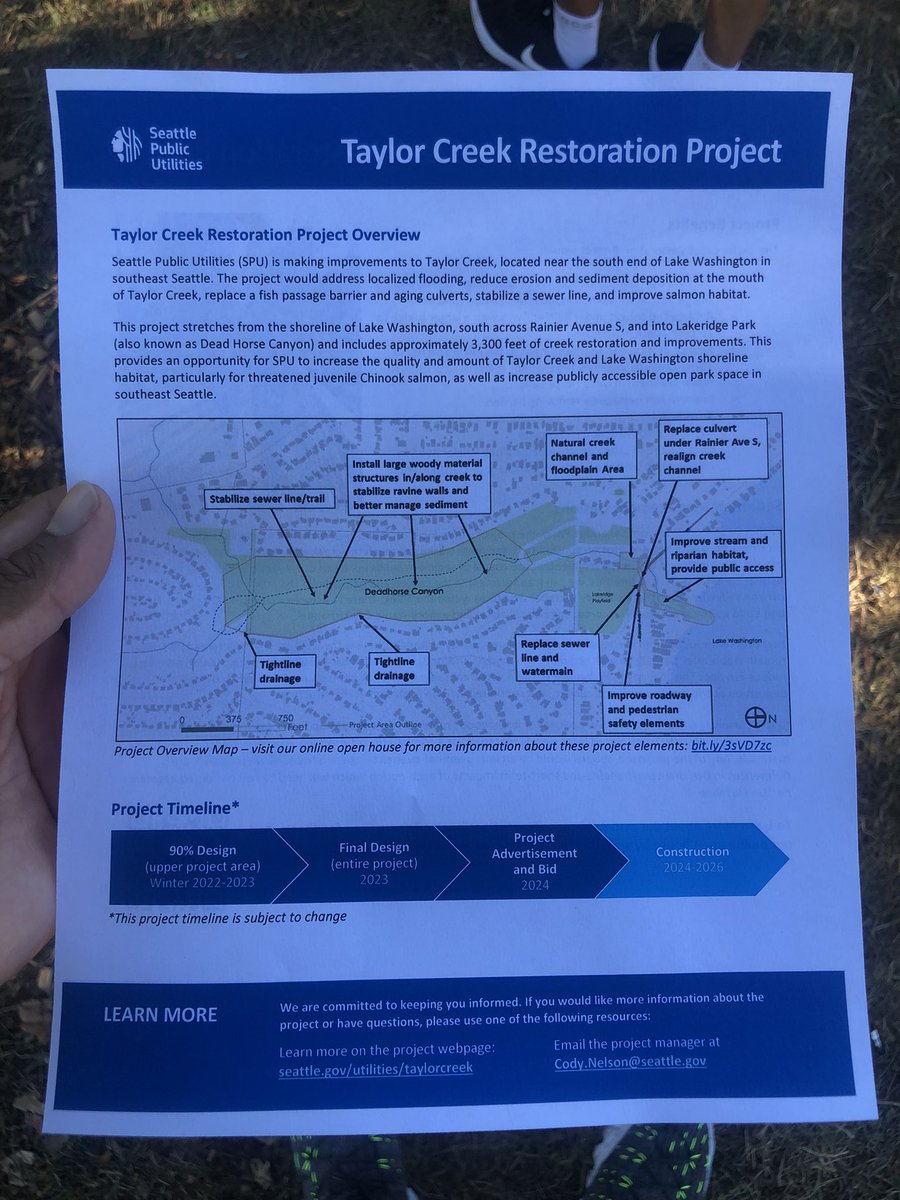 RBAC_Raphael's tweet photo. Got invited to the Taylor Creek Restoration Project site walk today here is a recap of the walk

#RainierBeach #LakeWashington 

https://t.co/UTA82114Mt https://t.co/6gHF79XlGg