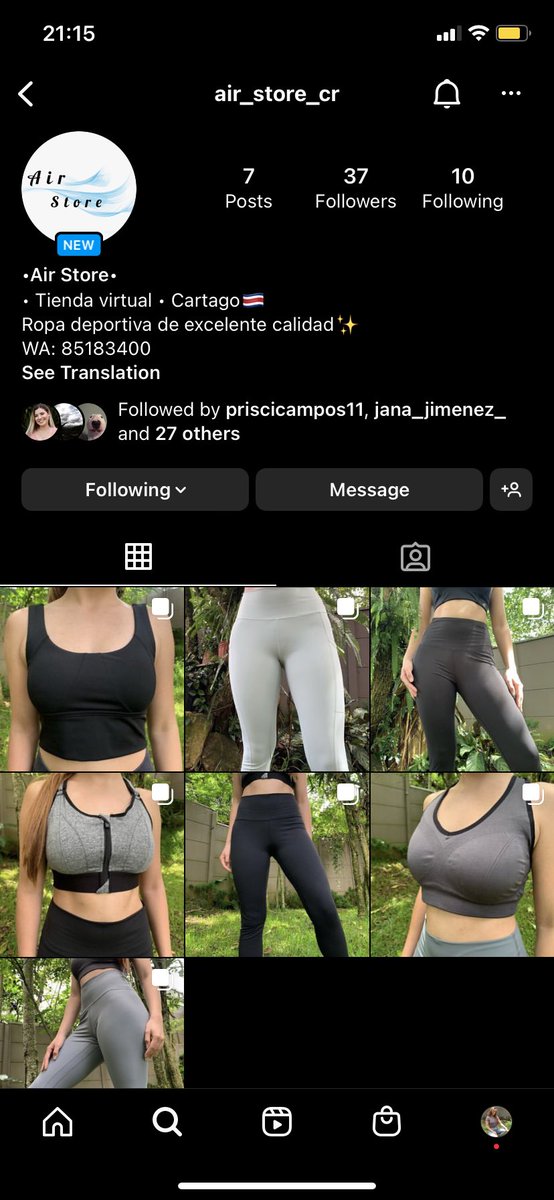 Hola! Estoy comenzando con un pequeño emprendimiento de ropa deportiva femenina hermosa, con precios súper accesibles y de excelente calidad☺️✨
Por acá se los dejo y cualquier cosita como detalles, fotos, medidas, etc me mandan un mensajito
instagram.com/air_store_cr?i…
