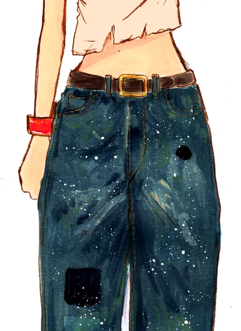 流石にデニム 描くの慣れてきた気がする 