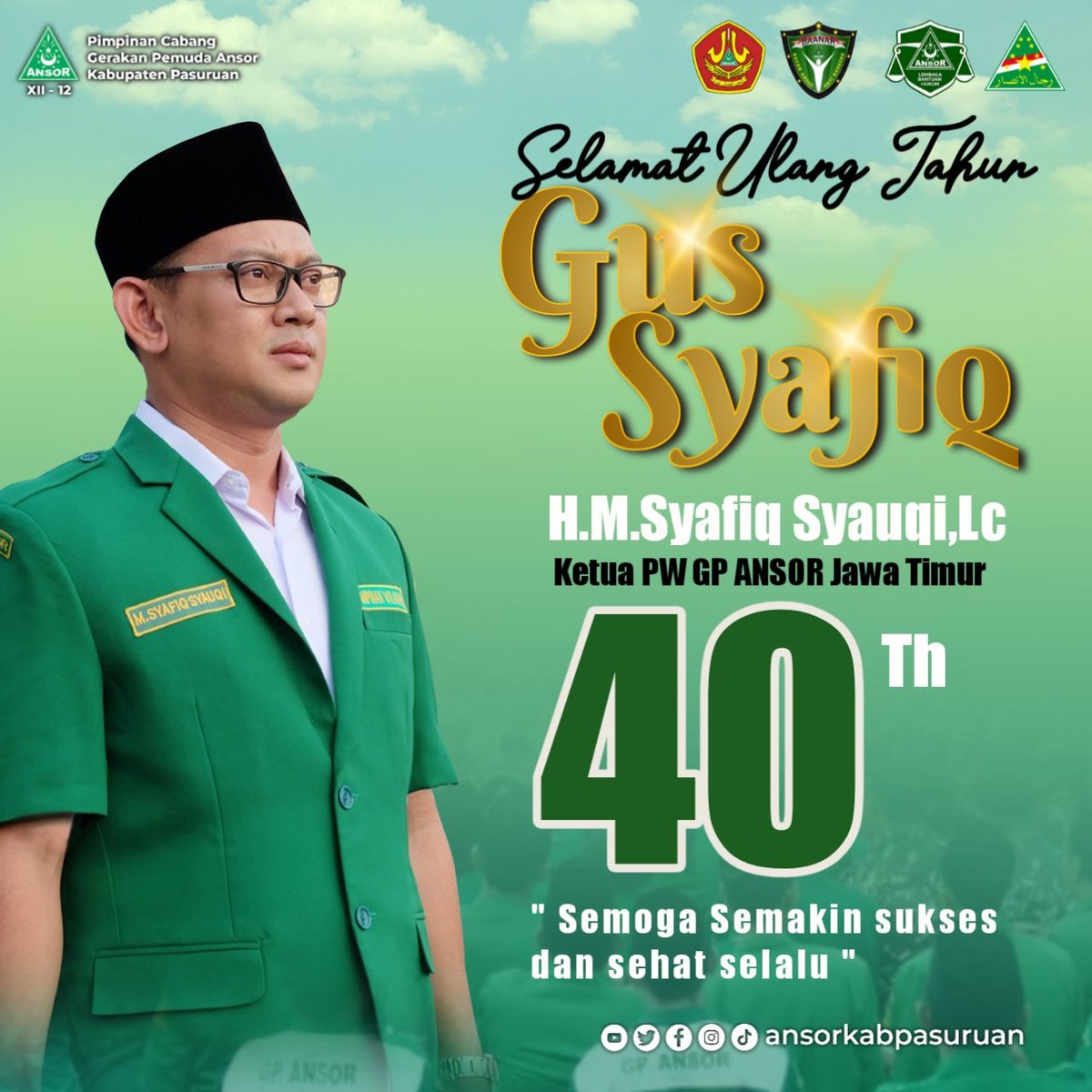 Ansorkabpasuru1's tweet photo. Selamat Ulang Tahun Gus 

Semoga sehat selalu dan semakin sukses

#HBDGusSyafiq40 
@pwansorjatim @amrudinnejad_ @mahdikherid @FerryZakin https://t.co/lGBZzYLaX5