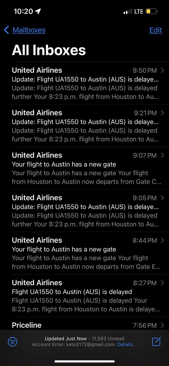 kate_greene's tweet photo. @united this has been an absolute disaster. Mechanical delay, gate/aircraft change. Now they’re loading extra luggage because the last ATX flight was cancelled? Whose luggage are they loading?!?! https://t.co/aGHl1R5m3X