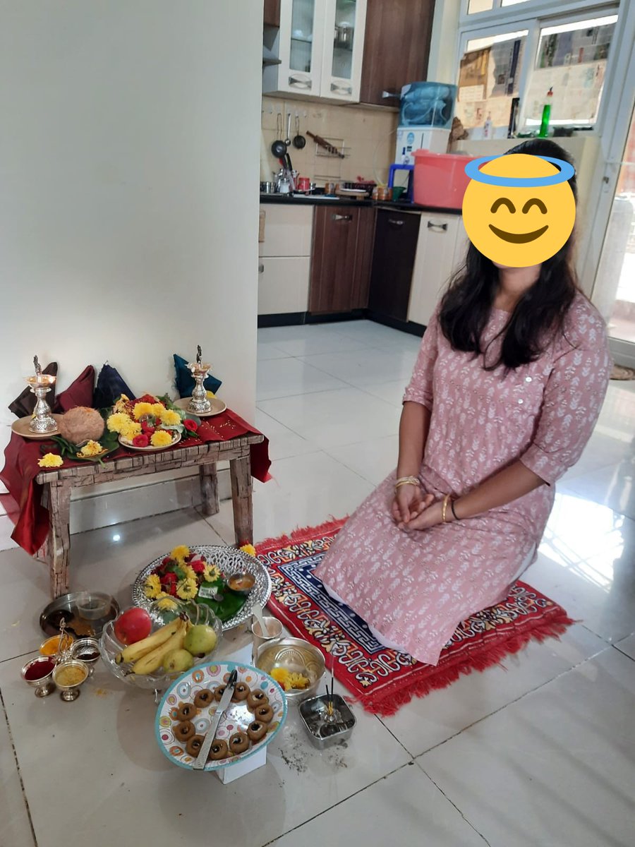 DrDeepakKrishn1's tweet photo. Our culture is safe and thriving when an MIT passout working at an MNC performs Mangala Gowri with all devotion and sincerity 😍. Proud of my niece. #TheFutureIsSecure https://t.co/TfG5sqQxl5
