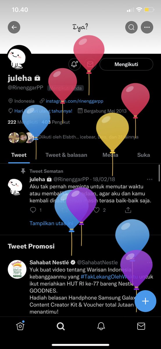 nandyaep's tweet photo. Met ultah ayang 🫶🏻❤️ @RinenggarPP https://t.co/KZj84SyBkB