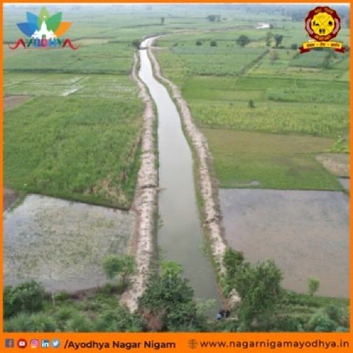 AMalligavad's tweet photo. Ayodhya’s Mass River Rejuvenation Project….46kms Long Thiloth ki Ganga River was vanished long time back …Brought back to life within 3 months and started flowing last few weeks…Thanks to Ayodhya Development Authority &amp; Ayodhya Nagar Nigam Team for bringing back dead river 🙏 https://t.co/VkVsA4zHRd