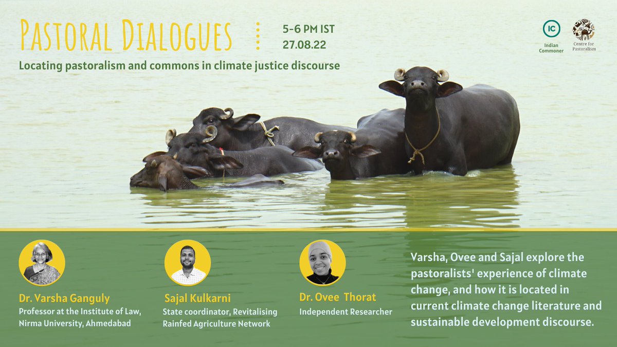 CommonerForum's tweet photo. Indian Commoner and @CPastoralism are pleased to invite you to the 5th Pastoral dialogue: Locating pastoralism and commons in climate justice discourse.
Register here:
https://t.co/f3lNnzvv8s
#IndianCommoner #Commons #FES #CenSe #PromiseofCommons #ClimateChange #Pastoralism https://t.co/8SmX3riCej