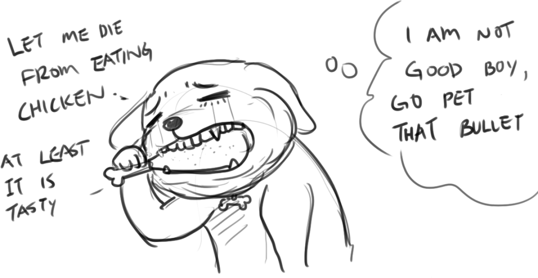 something scribble during Blair Witch stream from selen....and dragoon volunteer to take place for Bullet the dog 