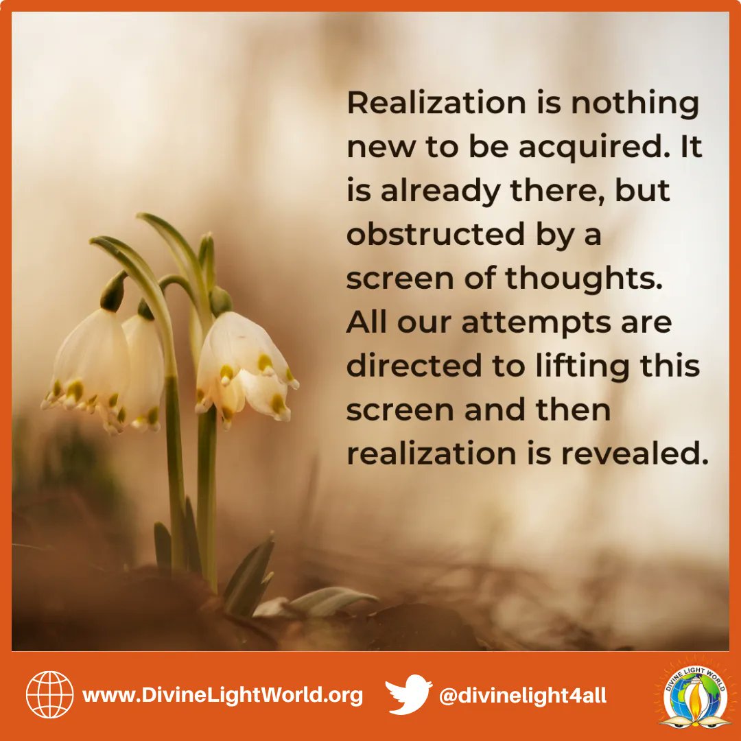 acps_arya's tweet photo. Realization is nothing new to be acquired. It is already there, but obstructed by a screen of thoughts. All our attempts are directed to lifting this screen and then realization is revealed. ~ #RamanaMaharshi
#selfrealization #gowithin #turninward #motivationalmondays https://t.co/jQh984Lx2r