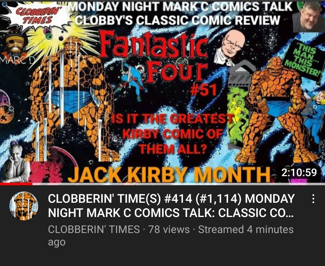 GNinjuh's tweet photo. 👊 #ClobberinTimes(s) 👊 #0414  (#1,114)
MONDAY NIGHT MARK C #ComicsTalk: 
#JackKirby #Month
IS #FantasticFour #51 The Greatest #JackKirby Of Them All?!

🎙
🦸‍♂️@BenJGrimm64 👊
@MarcDwithaC

IN HONOR OF A TRUE FRIEND &amp; FAN💪🏾
#MarkC

🔧
@antiderivative1
@CK_P
https://t.co/nWEfDEZC0y https://t.co/V2VXJAr5Y5