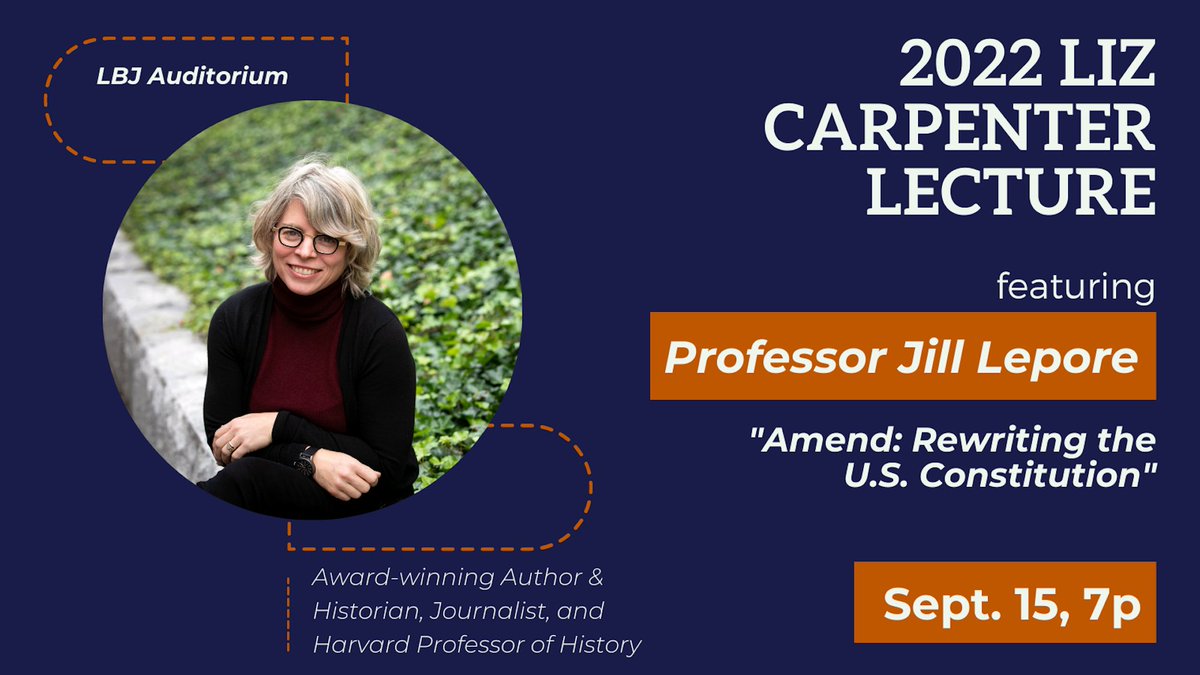 UT History Department (@ut_histdept) on Twitter photo Join <a href="/PlanIIHonors/">Plan II Honors</a> for "Amend: Rewriting the U.S. Constitution," a talk by historian, journalist, and <a href="/Harvard_History/">Harvard History</a> professor Jill Lepore <a href="/NewYorker/">The New Yorker</a> on Sep. 15! Details & tickets: bit.ly/3cg8Jxd. Join <a href="/PlanIIHonors/">Plan II Honors</a> for "Amend: Rewriting the U.S. Constitution," a talk by historian, journalist, and <a href="/Harvard_History/">Harvard History</a> professor Jill Lepore <a href="/NewYorker/">The New Yorker</a> on Sep. 15! Details & tickets: bit.ly/3cg8Jxd.