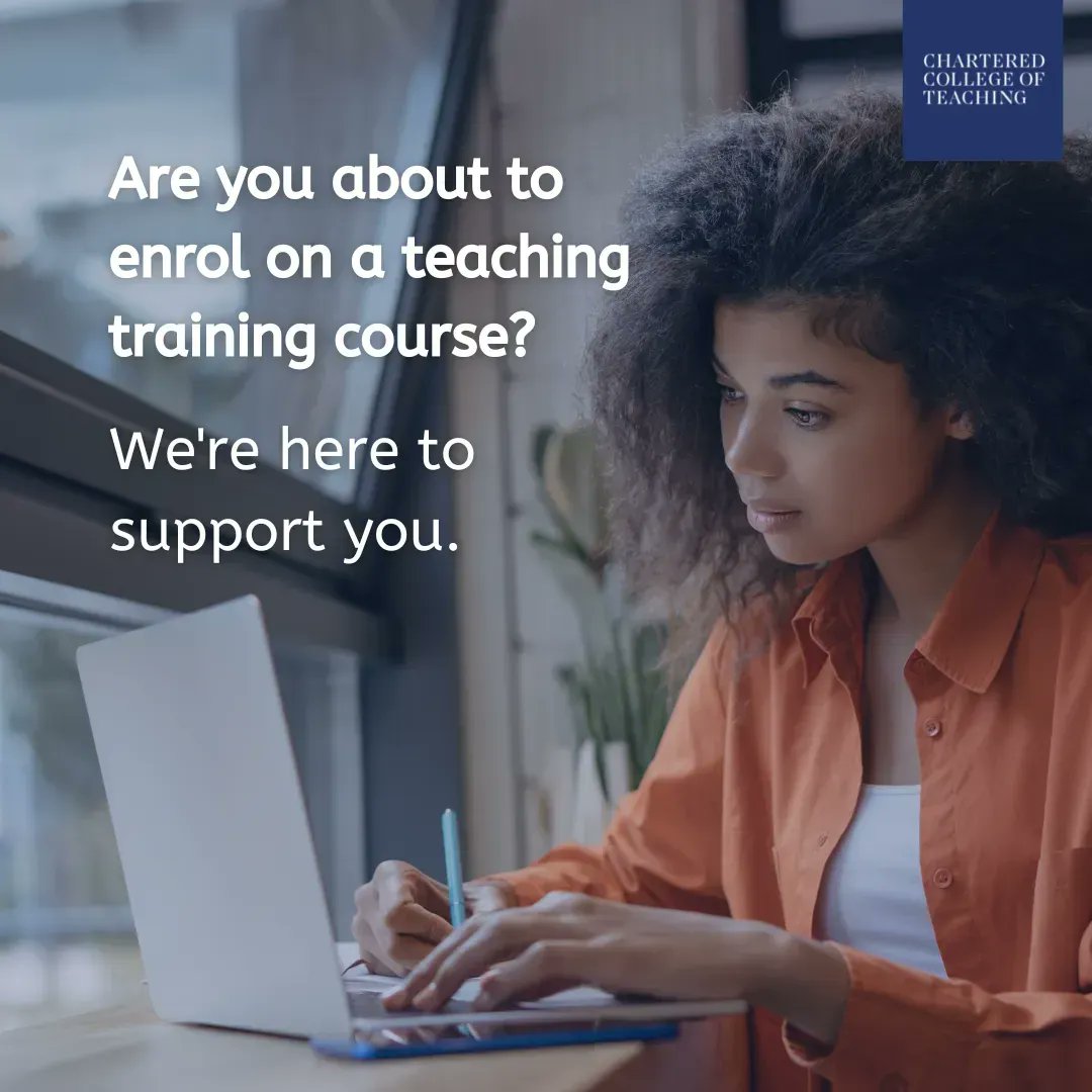 If you're about to embark on a teacher training course, you can join the Chartered College of Teaching for FREE, and have access to a wealth of resources,  including our:

- Award-winning journal, Impact
- Exclusive webinars and events
- Early Career Hub.

buff.ly/3Kdh9C6