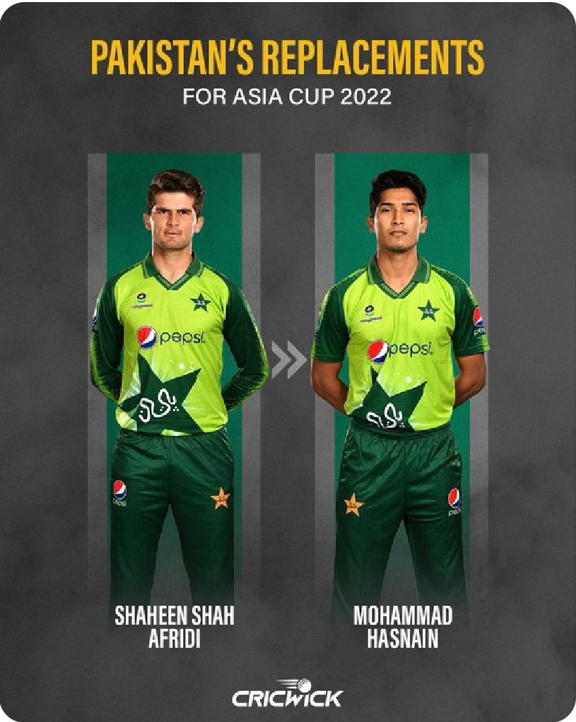 Leader_Tous1's tweet photo. "Indeed, Allah is with those who are patient" ❤

Hasnain to replace Shaheen Shah Afridi in Asia Cup

Wellcome Back boy @MHasnainPak

#PakVsInd #AsiaCup2022 https://t.co/M5O5XCcizR