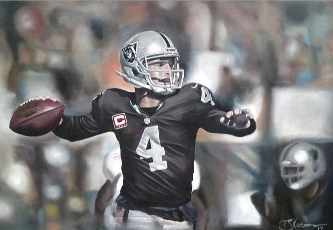TommySlocum's tweet photo. @Raiders 'Carr'
Oils on Canvas
@derekcarrqb 
That's My QB
IG - tommyslocum https://t.co/Yzs6EkjEKv
