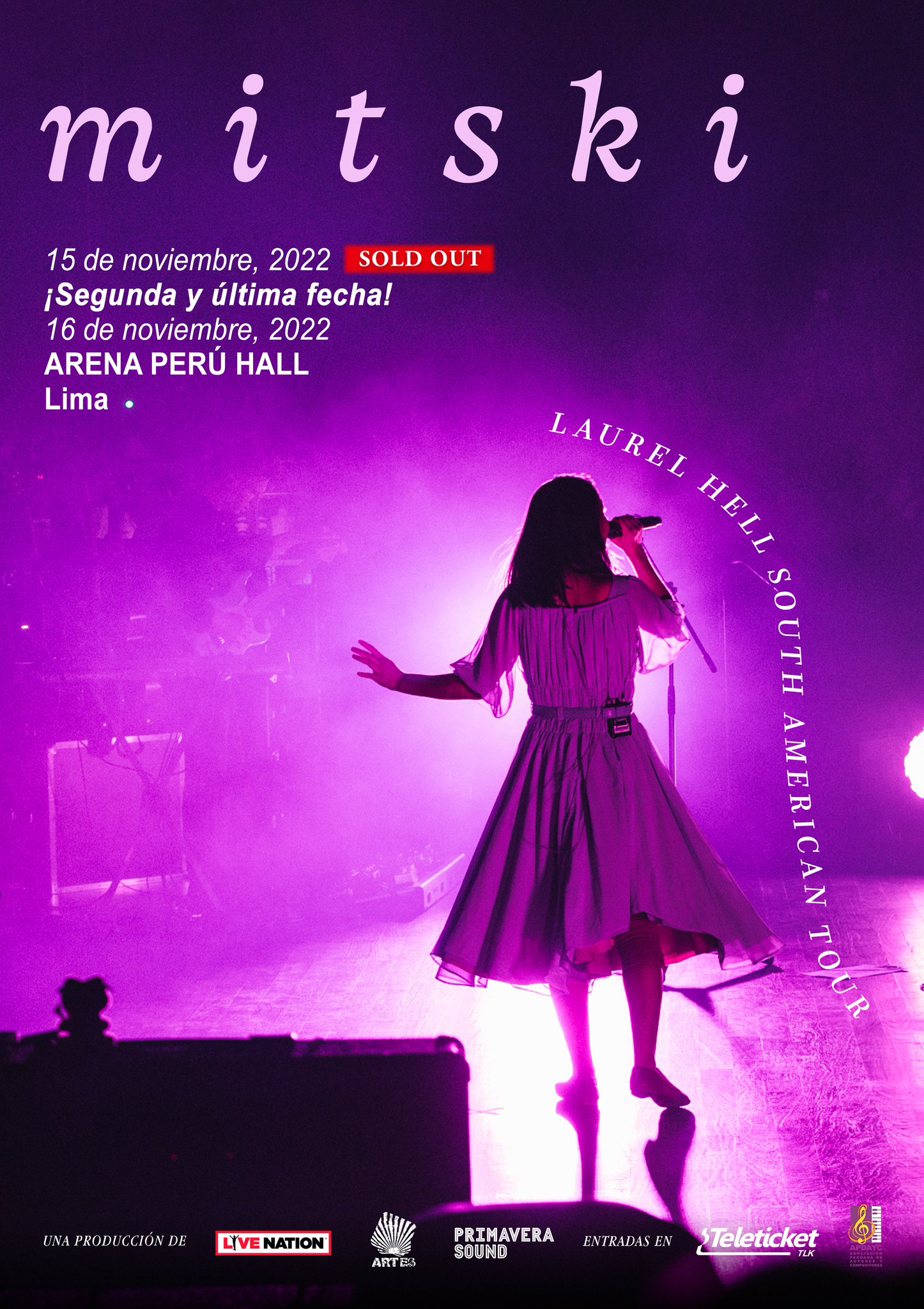 Artes Perú on Twitter: ".@mitskileaks tendrá SEGUNDA FECHA en Lima este