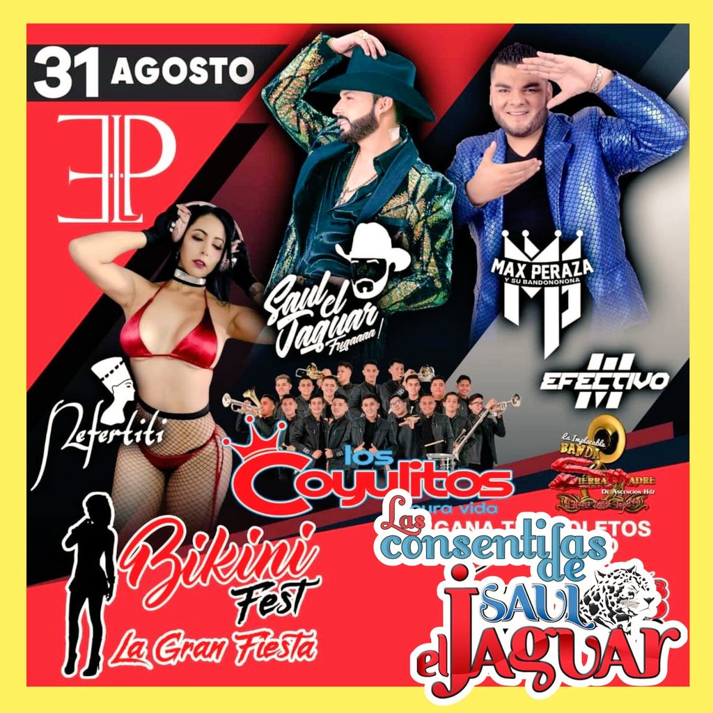 VzKimbely's tweet photo. 🛑MIERCOLES 31 DE AGOSTO🛑
Nuestro Consentido @sauleljaguar Cantando Sus Éxitos En "Bikini Fest La Gran Fiesta" De La Bestia Grupera 89.1 FM de Guadalajara, Jalisco @labestiagruperagdl #Fugaaa #SaulElJaguar
#LasConsentidasDeSaulElJaguar #YoSoyFanDeCorazonDeSaulElJaguar https://t.co/sOuO1nmlPk