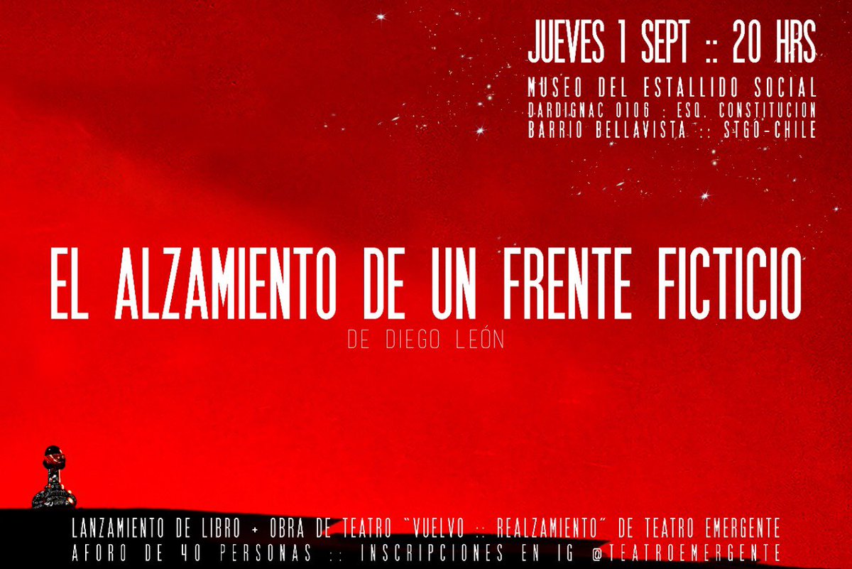 napos, el 1 de septiembre lanzo mi primera novela en el museo del estallido social