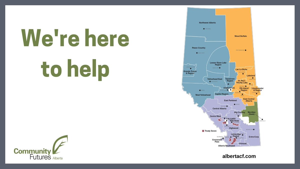 Community Futures has been helping rural Alberta entrepreneurs for over 30 years with guidance, business loans, training, and free resources. 
Visit our Location Finder to connect to a small business advisor at your nearest office. albertacf.com/contact-us