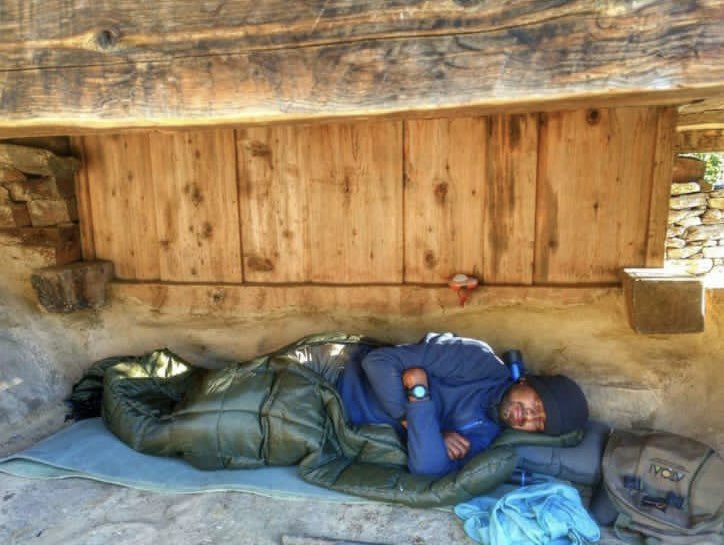 historywali's tweet photo. This first image is from right after we got engaged when @kalapian_ took me up to Karba to meet Buda &amp; Budi. Others are from early days when he’d camp in their tiny but cozy and welcoming home (yeah that’s the door to their home in pic 3, Anand has to crawl in and out obvs). 🤍 https://t.co/aCkrDwuNAe