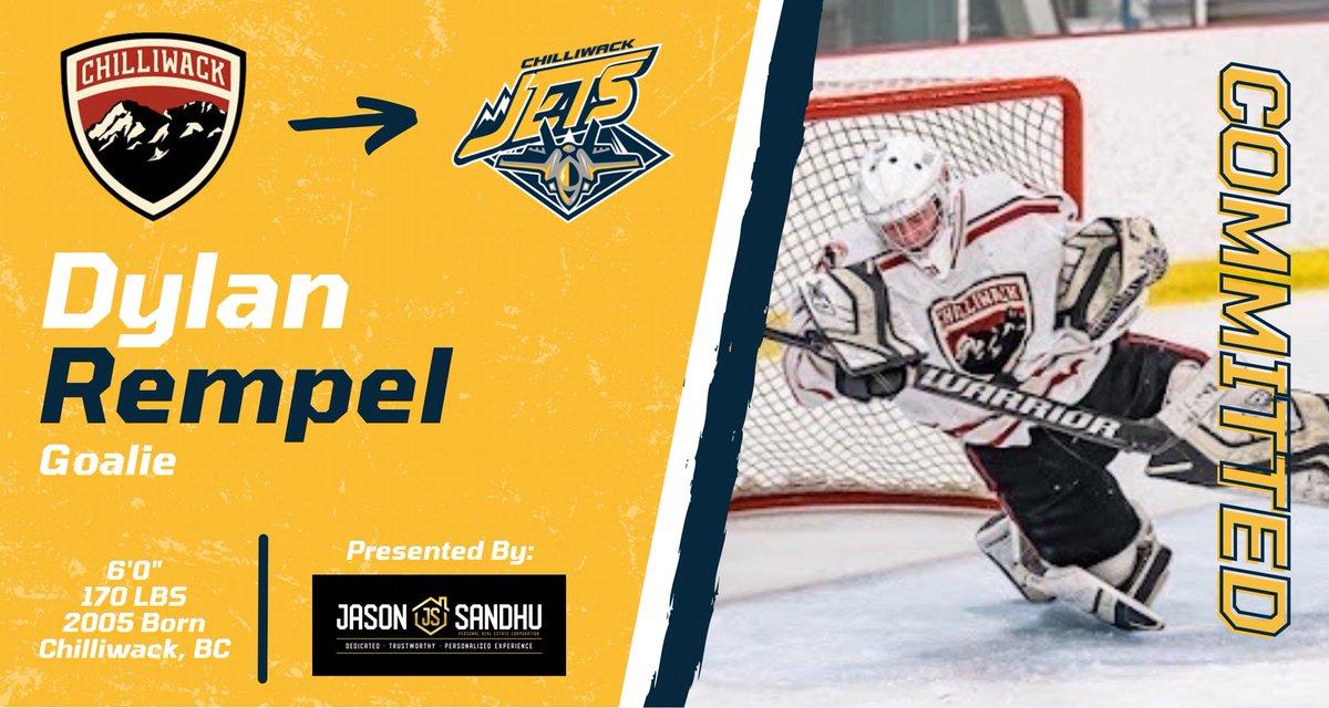 ChilliwackJets's tweet photo. โ ๏ธ COMMITMENT ALERT โ ๏ธ - **repost**
On behalf of the Chilliwack Jets, we would like to announce Chilliwack Native, Dylan Rempelโs commitment to play for the Jets this season!! ๐ฉ
Please welcome Dylan to the Jets! ๐
#welcometothejets #gojetsgo #signingseason #goalietime https://t.co/XnKiWwN7rj
