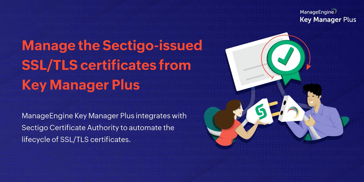 manageengine's tweet photo. ManageEngine Key Manager Plus integrates with Sectigo Certificate Authority to seamlessly manage and automate the lifecycle of SSL/TLS certificates issued by Sectigo. Read our latest press release: https://t.co/v4aW82tzsO
#sectigo #integration #pki #ssl #tls https://t.co/v623XGQMr3