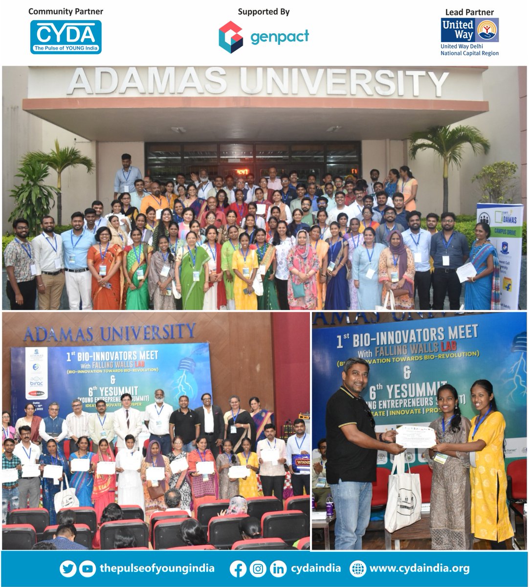 <a href="/YouthAid_fdn/">YouthAid Foundation</a> &amp; <a href="/ADAMAS_Kolkata/">ADAMAS University</a> organized the 6th #YESummit on 16-18 Aug where 75 #Entrepreneurs from across India participated. Dhanashree Rathod &amp; Sarika Rathod from #CYDA #YRC presented their business idea &amp; got Incubation Special Category #award. #Congratulations to both!