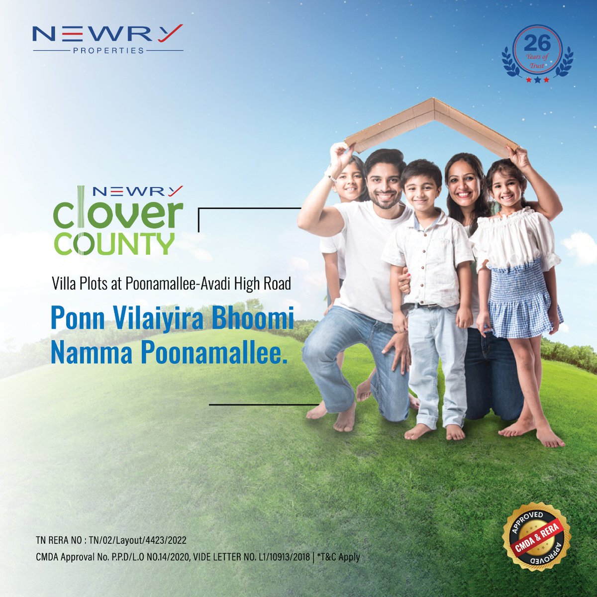 The Newry Clover County plotted development in Poonamallee-Avadi High Road has been launched by Newry Properties, with 20+ Modern Lifestyle Amenities.
Please contact us:09994144999
#parivakkam #offers #newry #Poonamallee #Avadi #NewryProperties #Plots #PlottedDevelopment