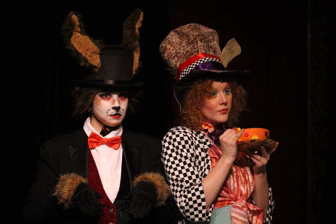 JeremyWrites's tweet photo. I ❤ this pic of the March Hare and Mad Hatter! It's from Mouth of the Wolf Productions' staging of my play "The Last Queen of Wonderland" — happening this weekend, Aug. 26-28, at #Wagnalls Memorial Library in #Lithopolis. Can't wait to see it! https://t.co/w6zcqKPF5p #wonderland https://t.co/oSvZyumcZD