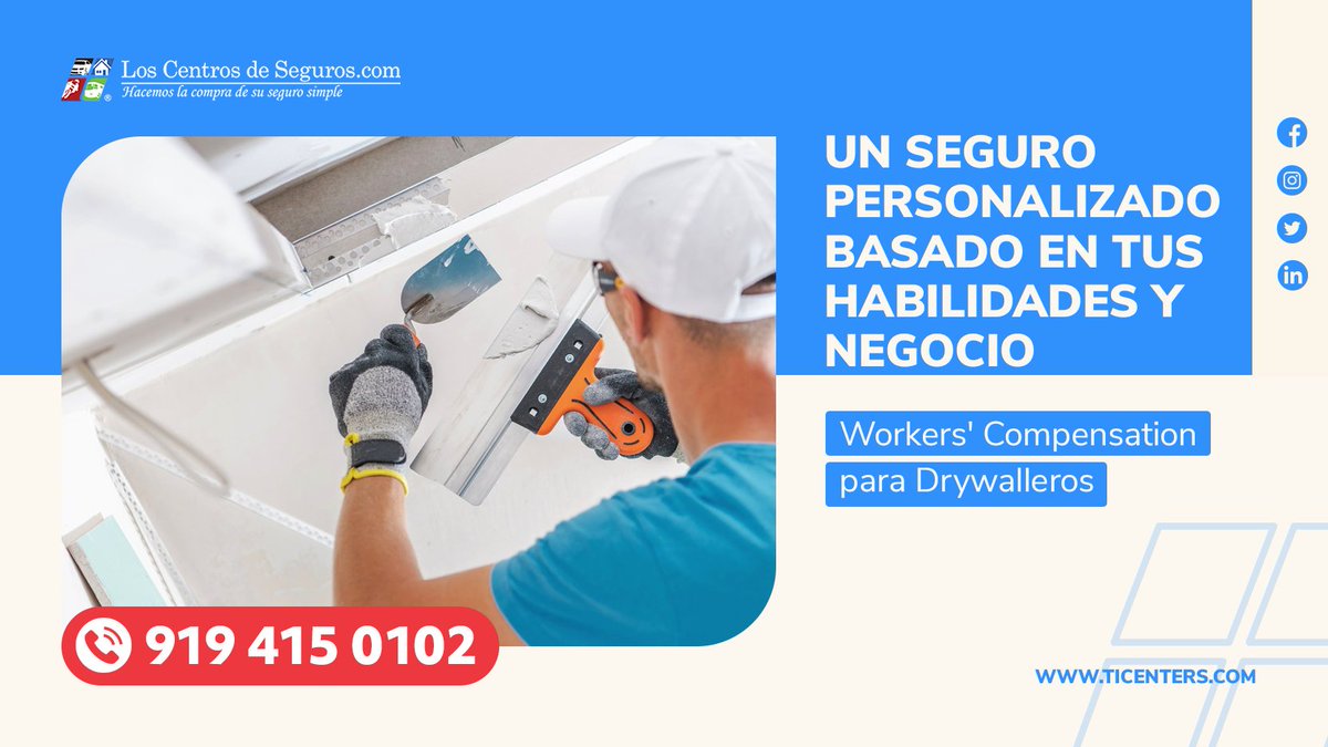 InsuranCenters's tweet photo. 𝐖𝐎𝐑𝐊𝐄𝐑𝐒❜ 𝐂𝐎𝐌𝐏𝐄𝐍𝐒𝐀𝐓𝐈𝐎𝐍 𝐏𝐀𝐑𝐀 𝐃𝐑𝐘𝐖𝐀𝐋𝐋𝐄𝐑𝐎𝐒 🇺🇸🏠👷‍♂
☎️Llámanos ahora: 919-415-0102

#TheInsuranceCenters #LosCentrosDeSeguros #Seguros #Insurances #AgenciaDeSeguros #WorkersCompensation #Seguradora #DrywallerInsurance #SeguroParaDrywalleros https://t.co/f2OomKx2PM