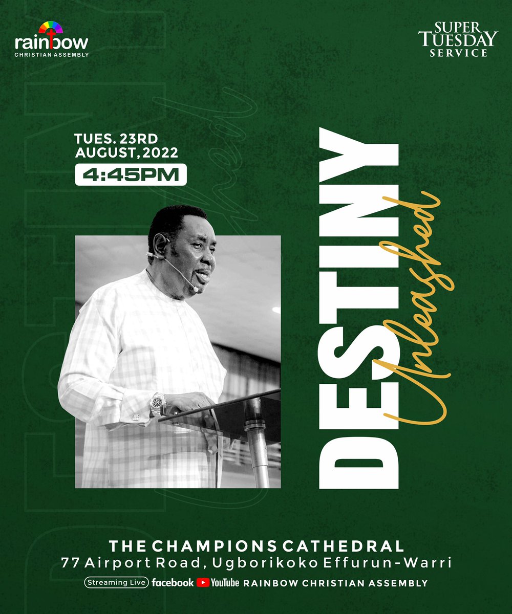 rcanigeria's tweet photo. There's no substitute for God's word.

Every #SuperTuesdayService is a perfect opportunity to explore the word of God, alongside the blessings that flow when we gather in His name.

Tonight, God's word is coming from our man of God with accuracy and precision, tailor-made for you https://t.co/znh59RhrhO