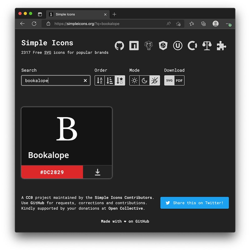 bookalope's tweet photo. It’s exciting to see our brand logo get accepted to the Simple Icons collection of popular brand icons 🥳

The logo is now available for free in SVG format, or as a named slug online.

https://t.co/Sh3nZ5nlQ9 https://t.co/HPgiwiBujh