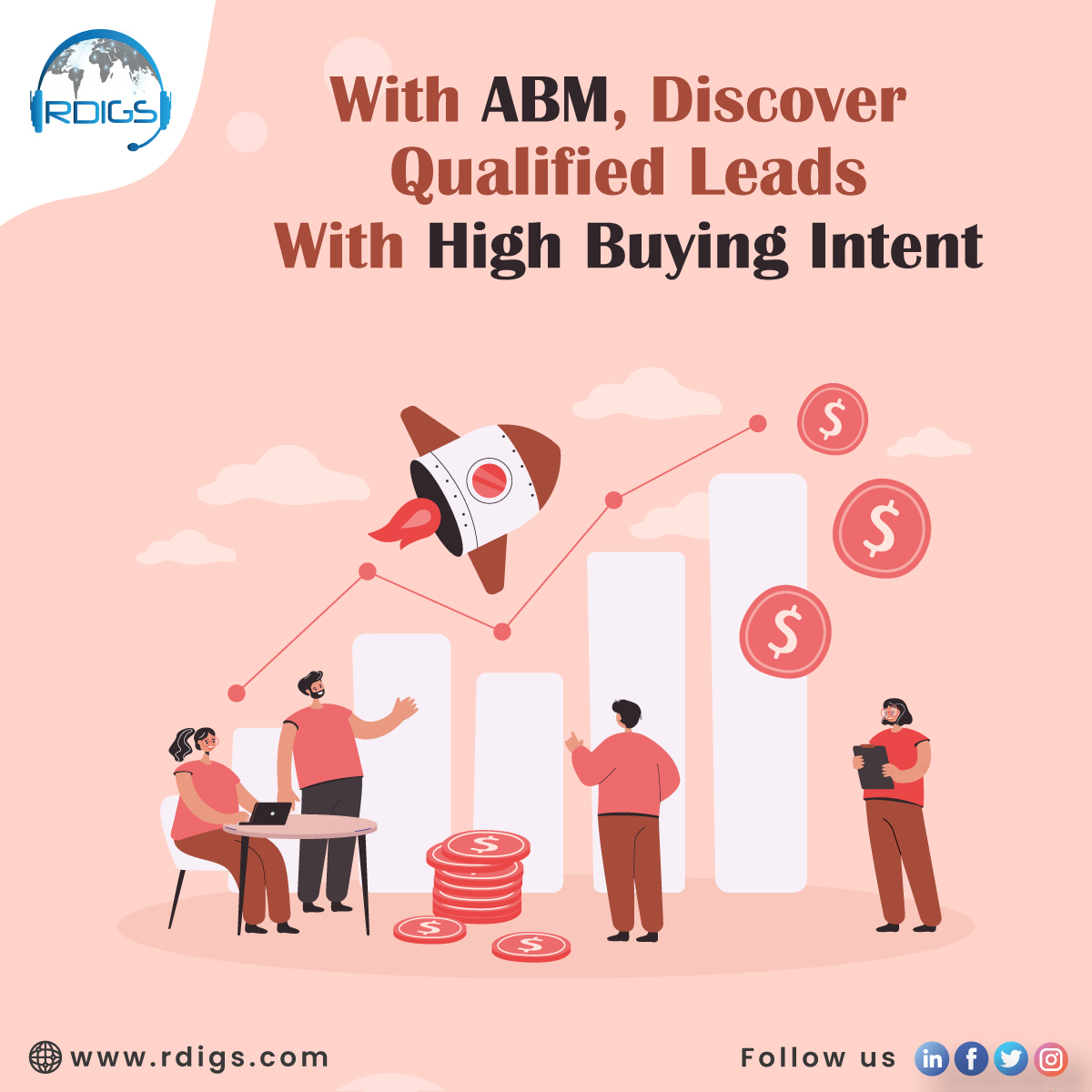 rdigsb2b's tweet photo. 91% of companies using ABM were able increase their average deal. Be one of them with RDIGS specialized ABM approach.

Visit: https://t.co/tyXwypJamE

#abm #accountbasedmarketing #b2bleadgeneration #b2bleads #leadb2b #leadsgeneration #leadscoring #b2bmarketingstrategy #rdigs https://t.co/Qjnp1fKDm5