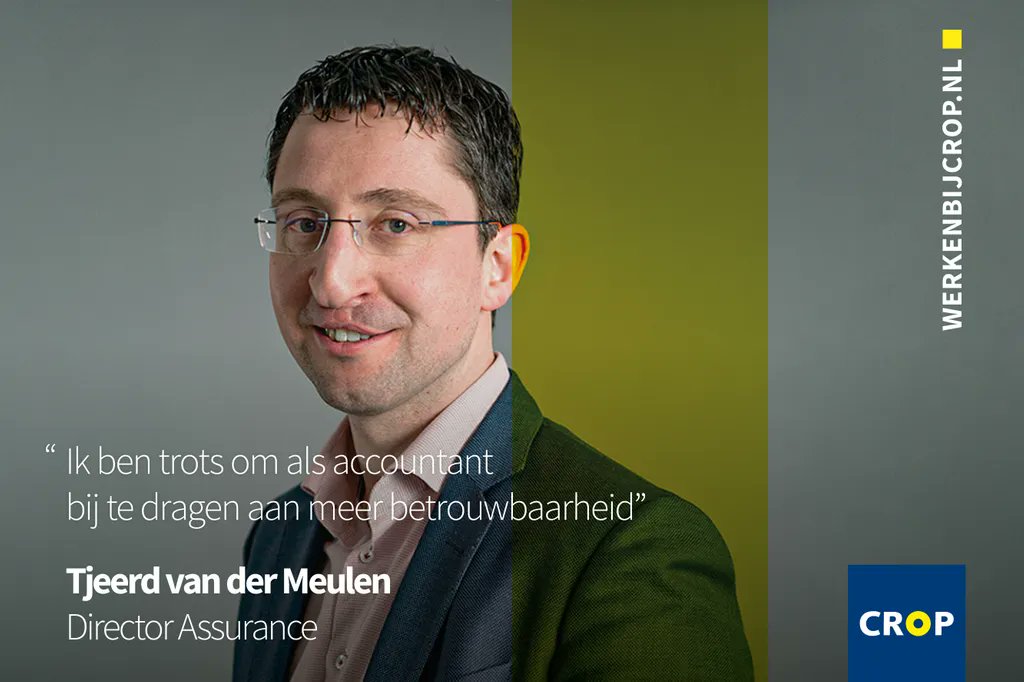 De reden waarom Tjeerd van der Meulen, Director assurance bij CROP, voor dit vak heeft gekozen is omdat de rol van accountant een hele belangrijke is in de maatschappij. Meer over Tjeerd: buff.ly/3OCmeG0

#demensenmakencrop #werkenbijcrop