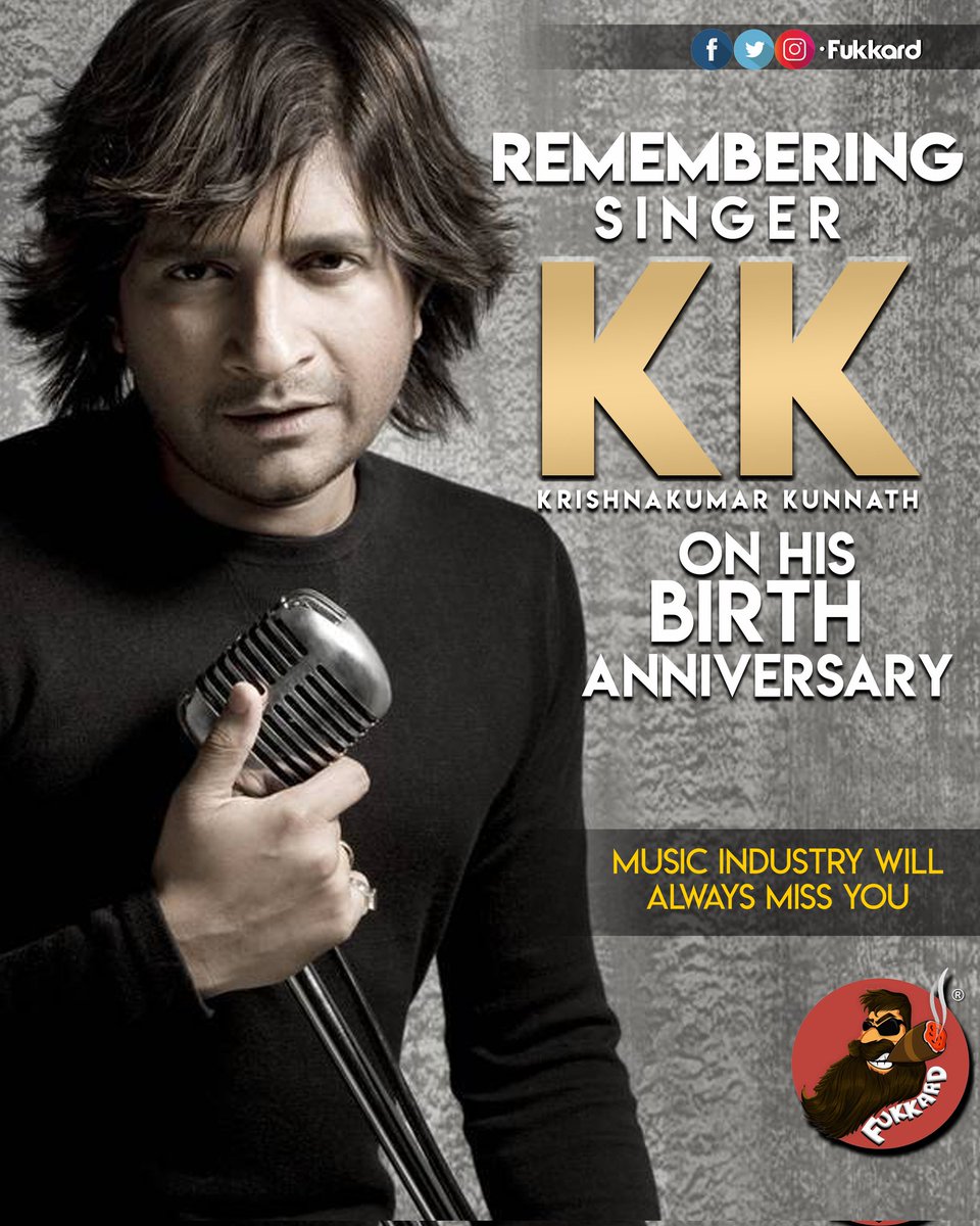 Remembering singer #KK On his first Birth anniversary.
#KrishnaKumarKunnath 

Comment Your Fav Song from his list.