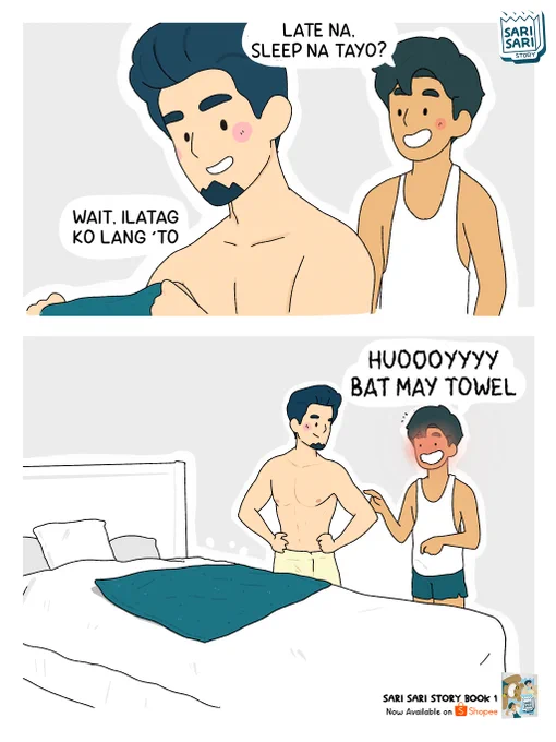 BAKIT MAY TOWEL??!! 💦

@SarisariStory is now a BOOK!!!!
Get your copies now : https://t.co/HnPmWQgzck? 