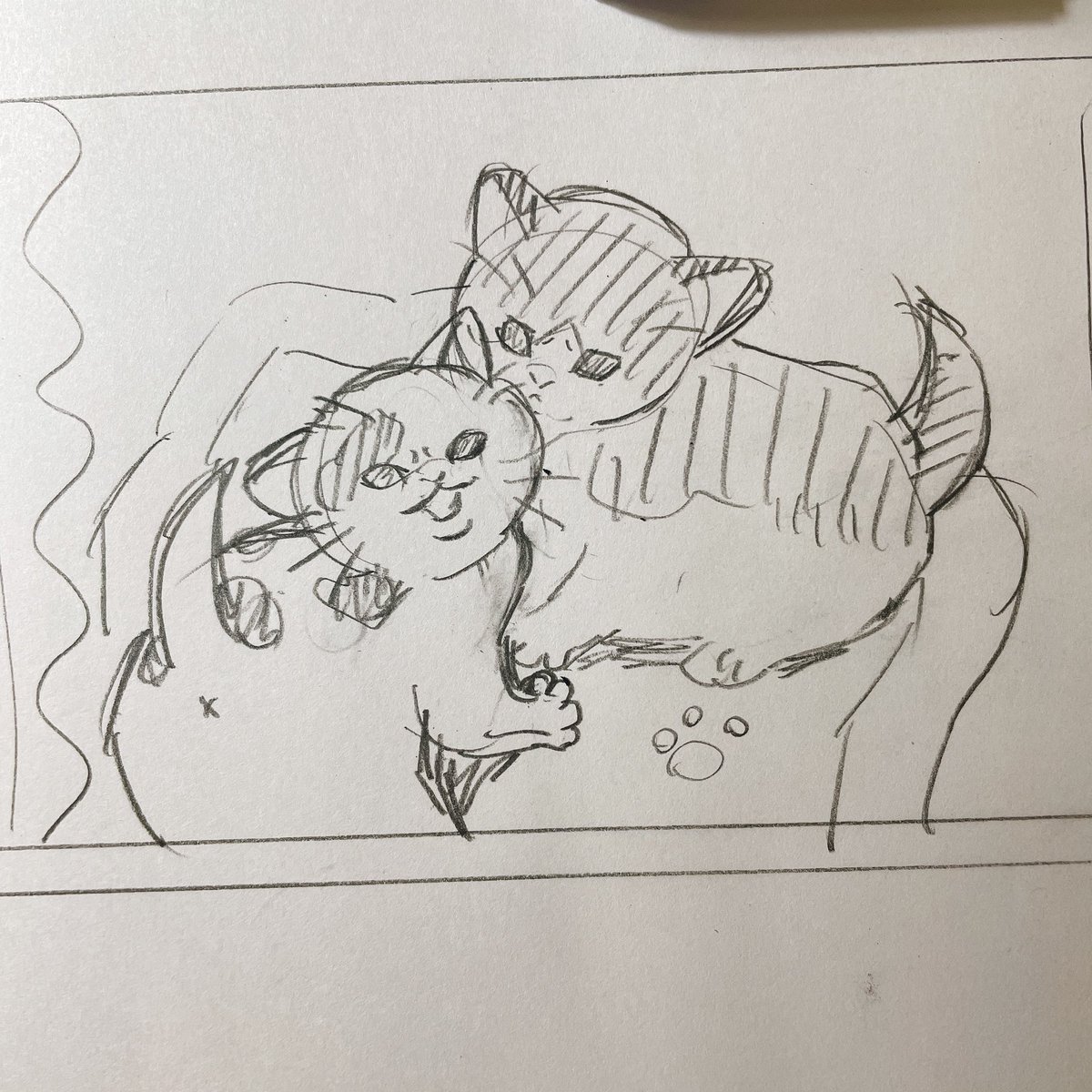 この仔猫たち目が開きましたよ、という漫画描いてます。 