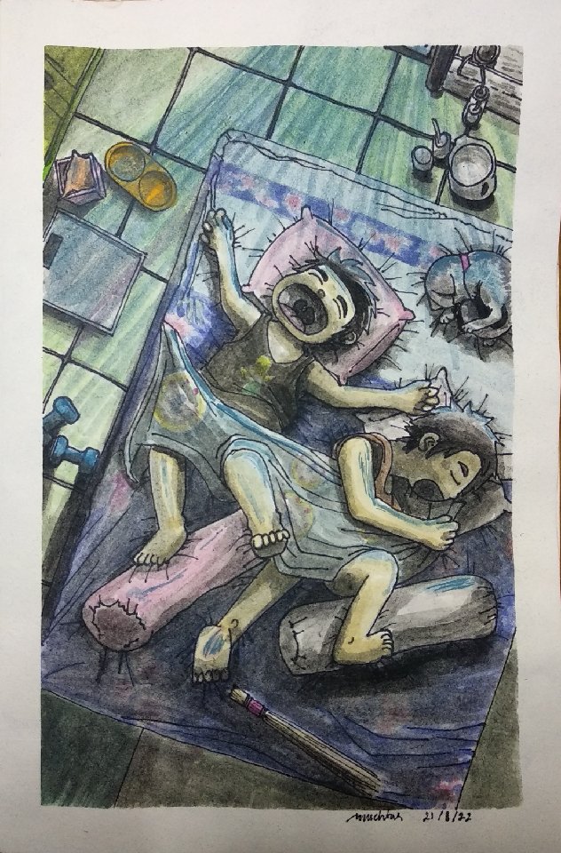Muchtaro's tweet photo. Midnight #watercolor #watercolorpainting #watercolorsketch #watercolorart #watercolordaily #sketchbook https://t.co/7hPMMmvqXo