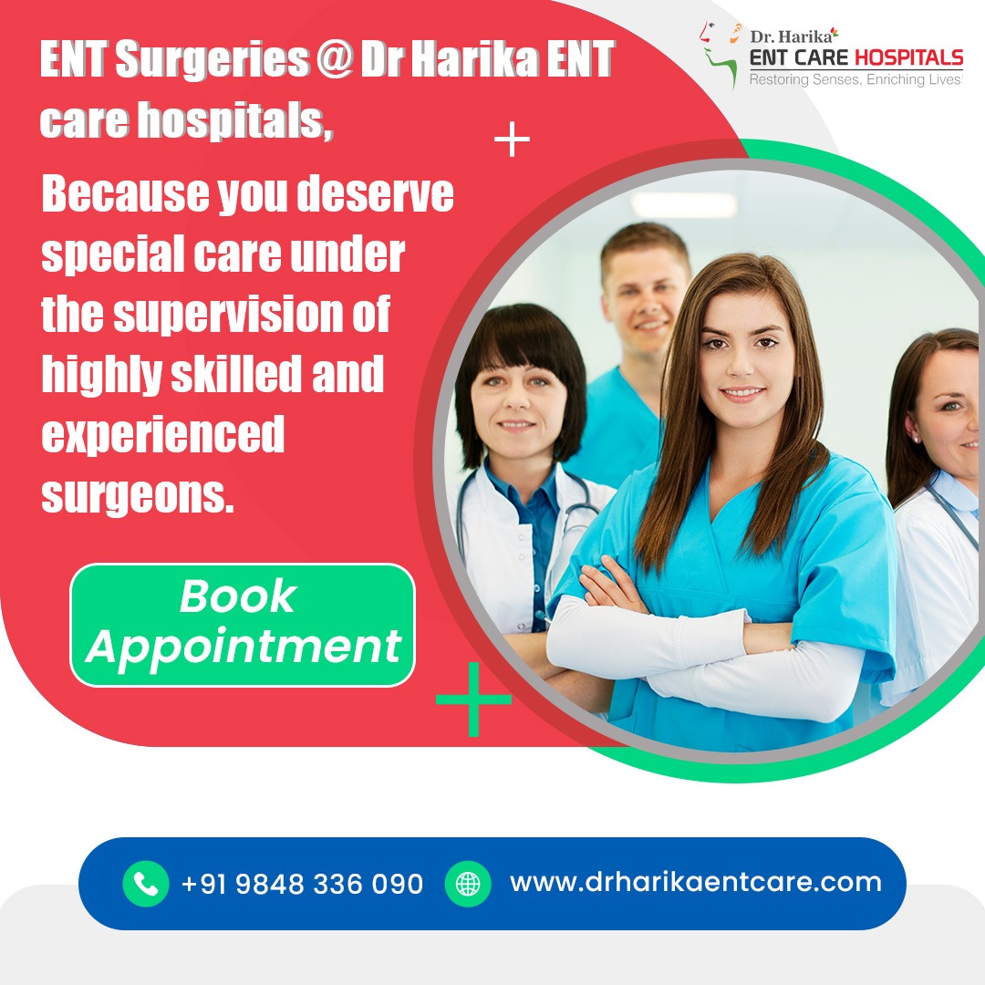 EntHarika's tweet photo. ENT Surgeries @ Dr Harika ENT care hospitals Because you deserve special care under the supervision of highly skilled and experienced surgeons.

Contact Us @ 9848336090 or visit https://t.co/AjTZJprrRc

 #drharikaentcare  #healthylifestyle  #earnosethroat  #doctor #surgery https://t.co/qr3O4ohv8e