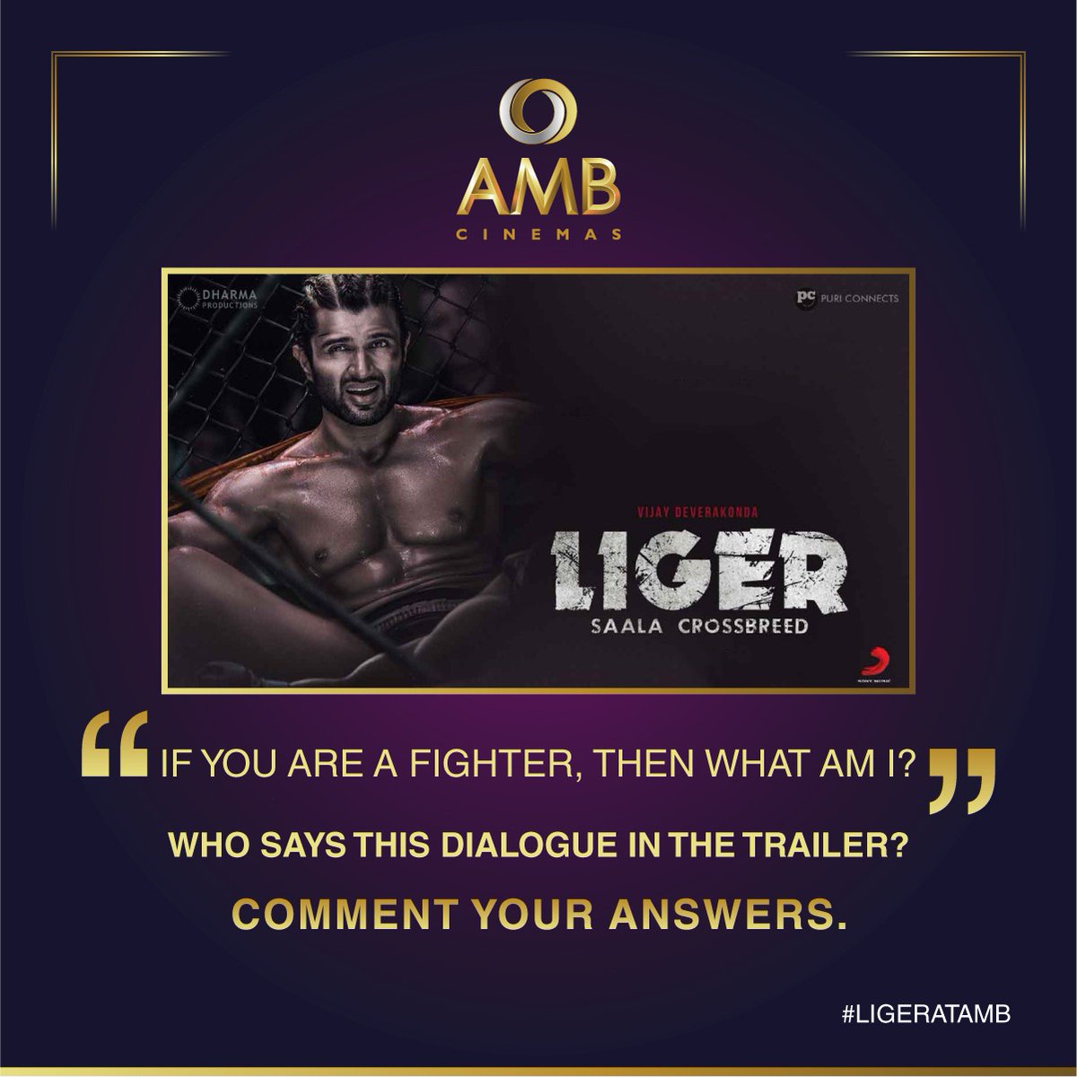 Have you watched the trailer of the movie? Let’s see if you can answer this! Comment your answer below, we await your responses!

#GuessRight #GuessIt #MovieFun #Actor #AMBQuiz #AMBGuess #Liger