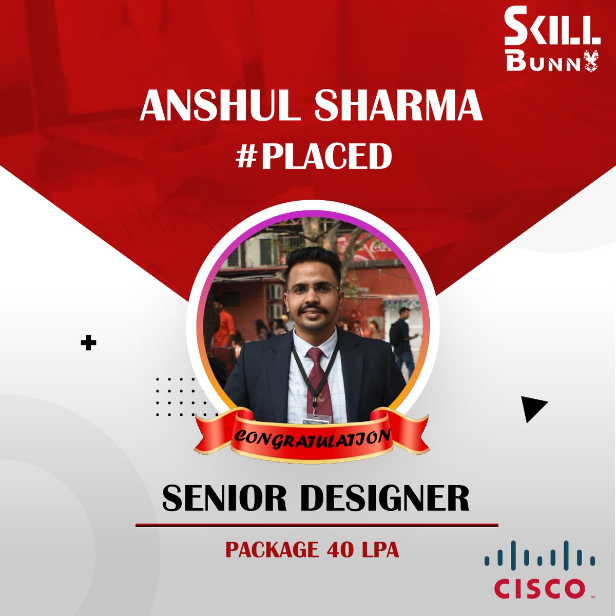 skill_bunny's tweet photo. One more #feather added to our hat . We are happy to announce one of our student have got placed at CISCO.

“Get Skilled, Get Placed”
👉Follow @skillbunny.online
@shivam.singh1408 @iamabhibhaiya 
#placement #job #jobs #career #recruitment #hiring #training #college #jobsearch https://t.co/ZkIbyJxlAz