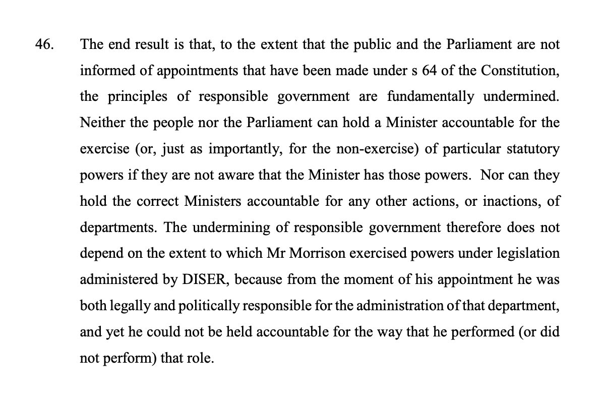 MrRexPatrick's tweet photo. The Solicitor-General’s view is that, while the co-appointment of @ScottMorrisonMP as various ministers was valid, the secrecy associated with it undermined our responsible system of Govt.

Those that knew, including the Governor-General, should NOT have remained silent. #auspol https://t.co/YneSOzHjTg