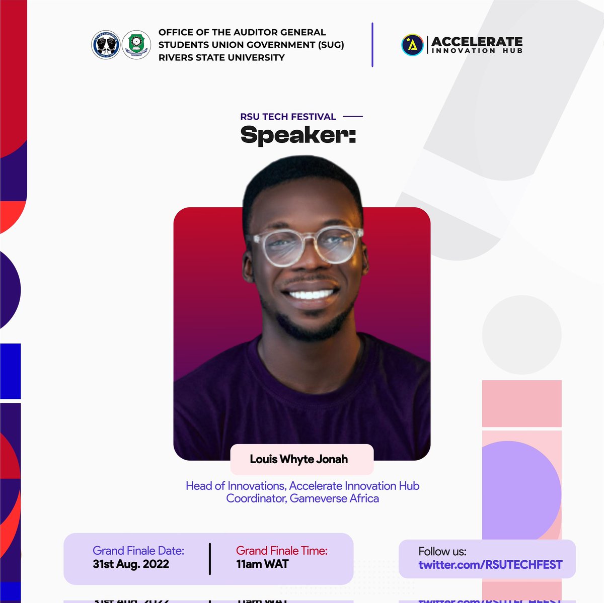 RsuTechFest's tweet photo. Head of Innovations at @Acceleratehubng and Founder of @Sixpathstudio: @LouiswhyteTM 

Who has been amazing in this move to drive technology, innovation in Rivers State University,  give his keynote on "Role of University in innovation and Technology"

#techfest #rsutechfest https://t.co/578ur3qEza